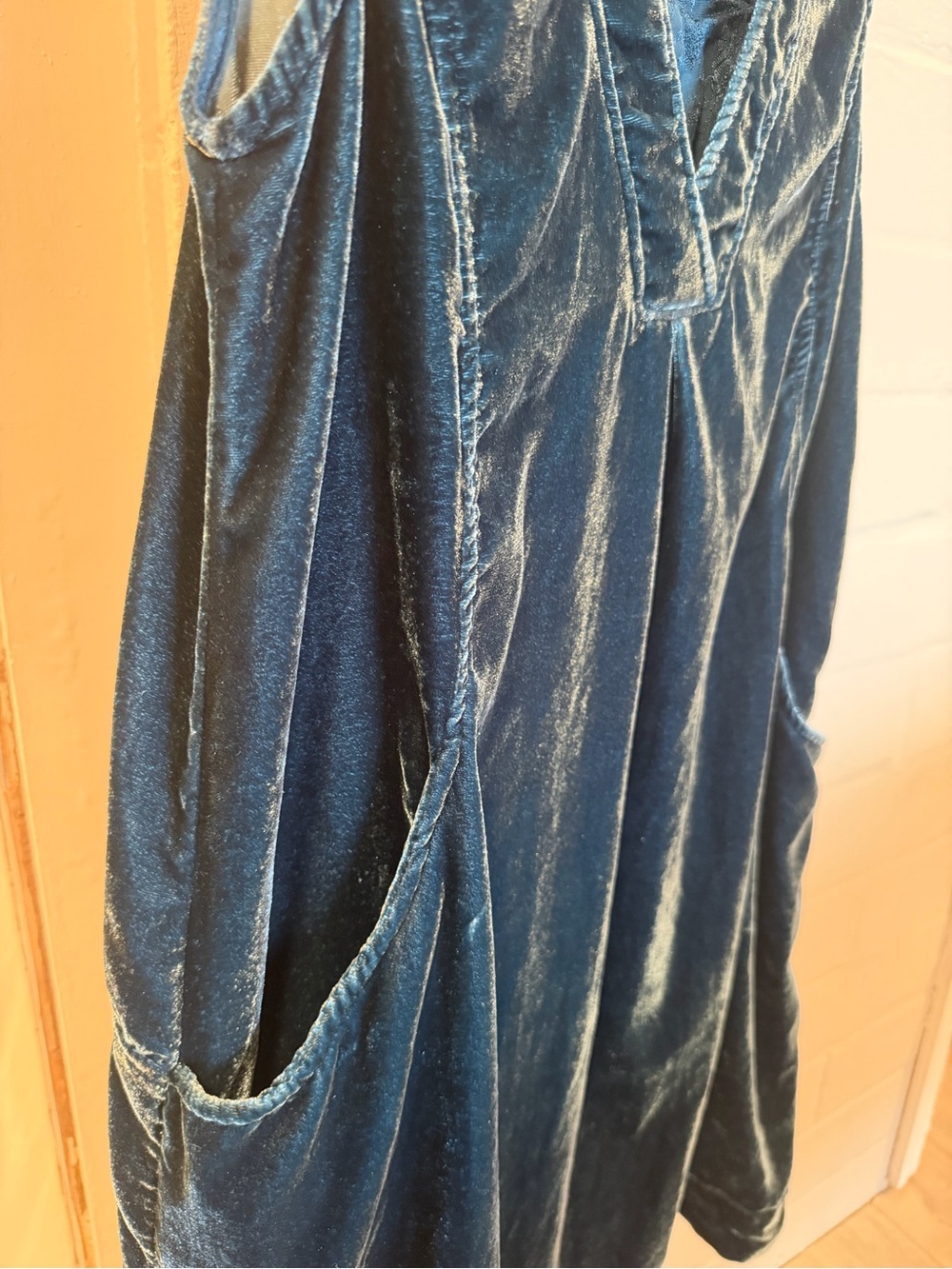April Cornell Teal Textured Dress with Gold Hanger Loop - Picture 2 of 12